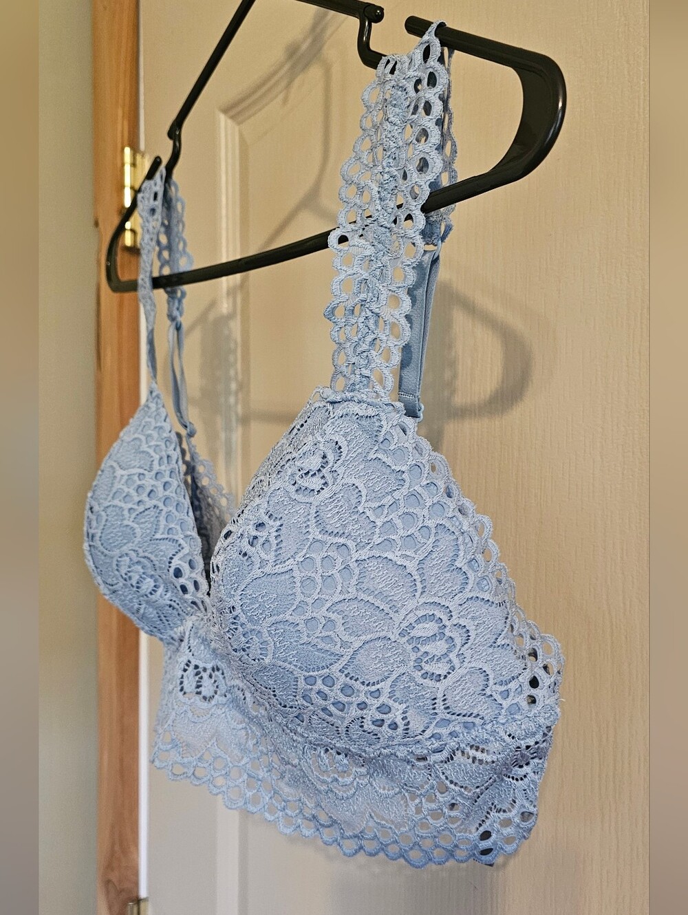 Aerie Blue Lace Racerback Pullover Wireless Bralette Bra Size XL